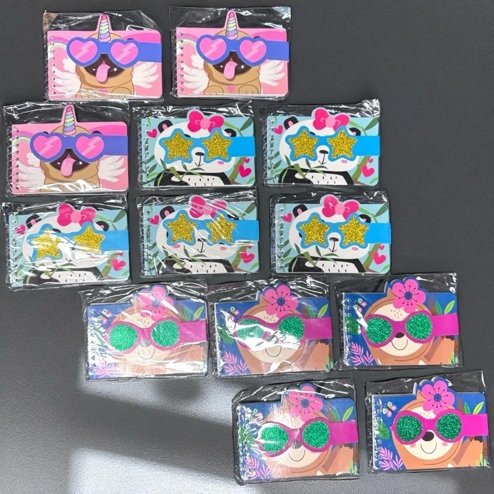NWT Lot of 13 Mini Notebooks — Unicorn, Pandas, Sloths — Individually Wrapped!